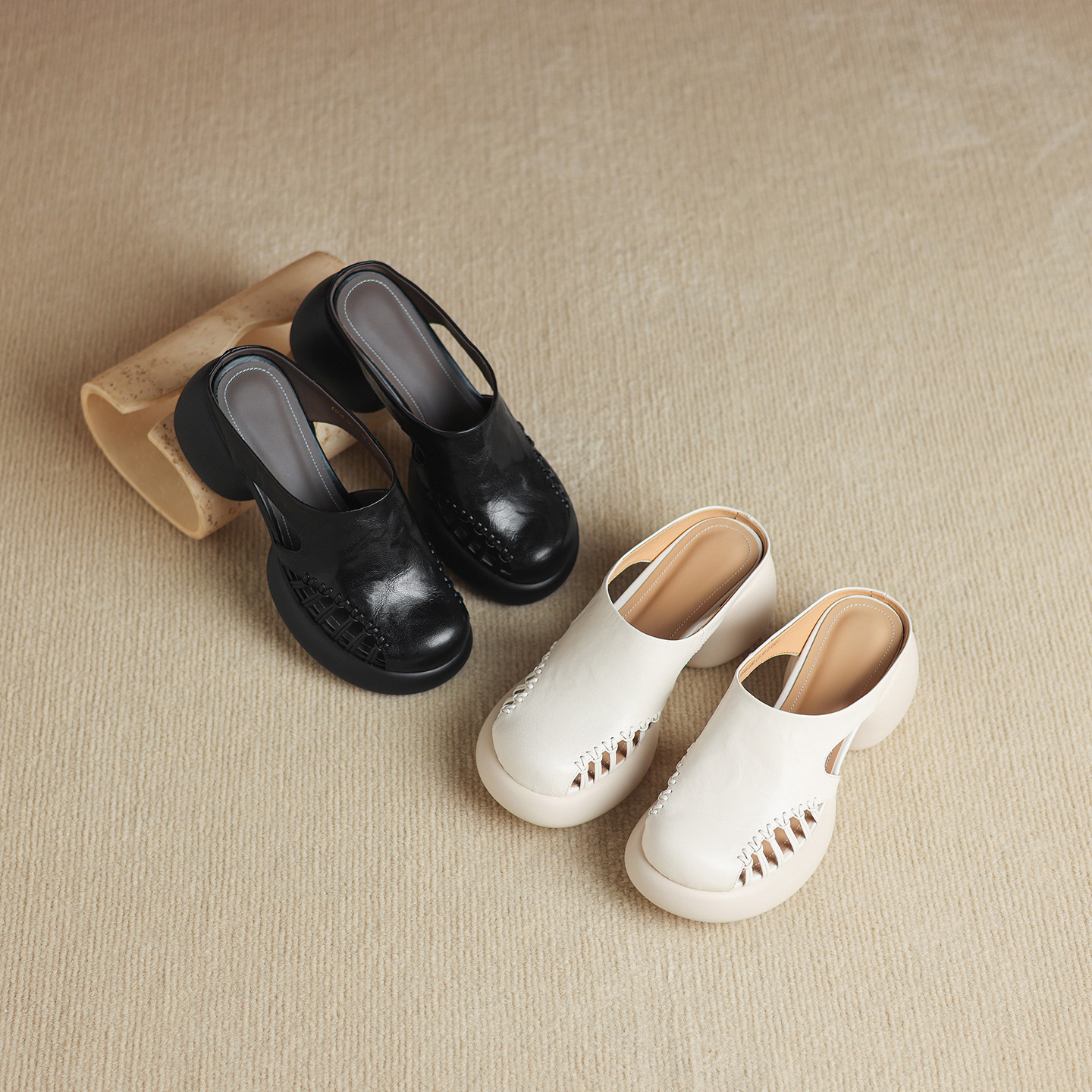 Sandal cao gót nữ mũi trùm đế dày gót 6 cm — đen chi tiết 13