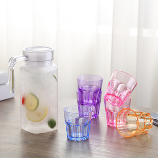 Wholesale acrylic cup bar KTV restaurant tea cup color octagonal cup anti-fall anti-scald plastic beer cup