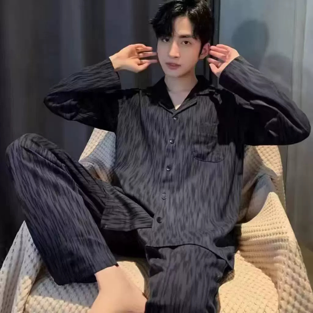 남성용 세로 줄무늬 검정색
