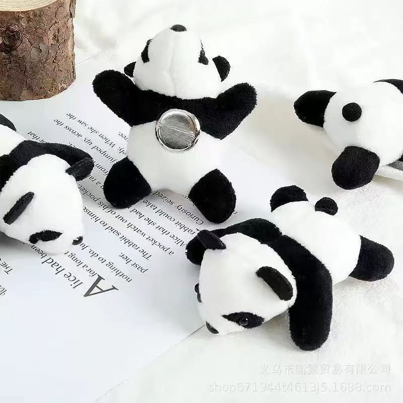 Muñeca creativa Panda raqueta anillo pulsera niños muñeca de peluche juguete bicicleta accesorios boda regalo de mano