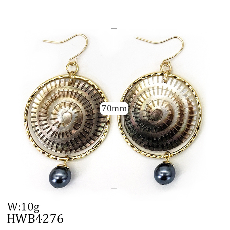 Simple Style Flower Shell Plating Women's Drop Earrings 1 Pair display picture 4