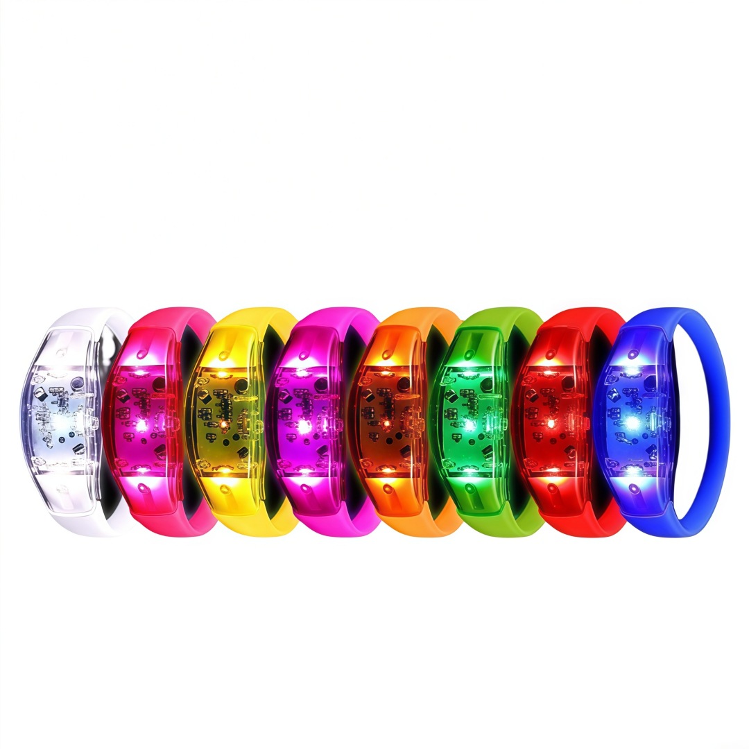 Silicone control acústico inducción LED fluorescente barra de luz nocturna pulsera de apoyo proveedor directo