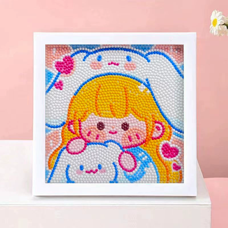 DIY-набор для алмазной мозаики 17×17 см, пластиковая рама, дизайн щенок, полный набор инструментов для кладки