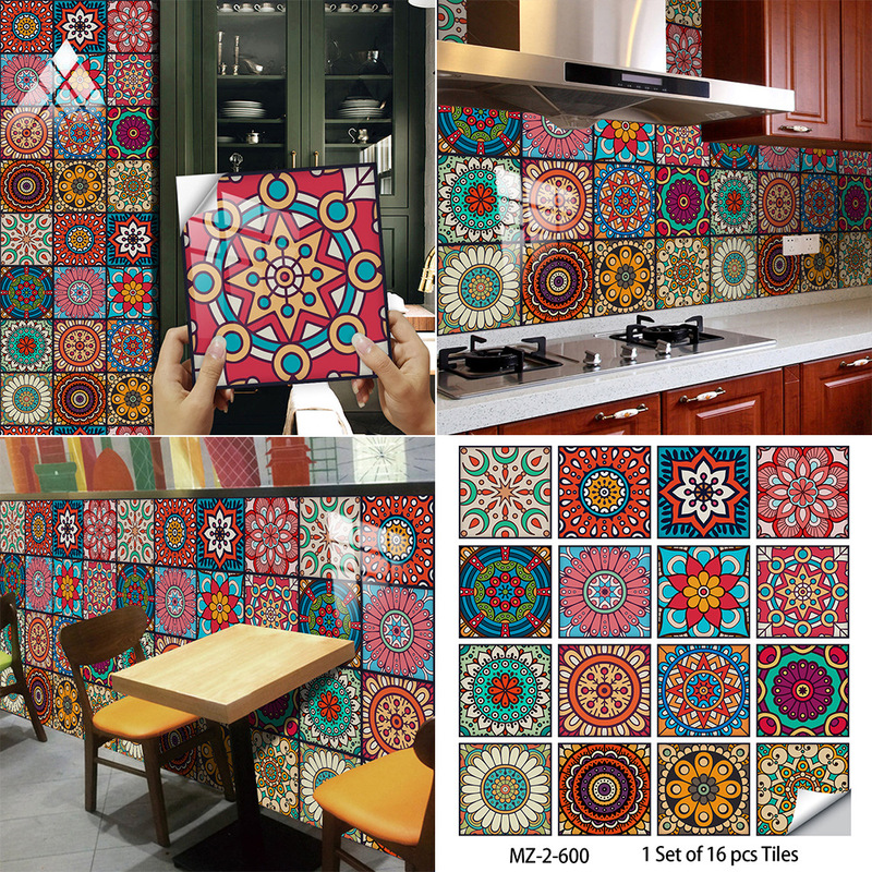 40 Styles of 16-Piece Moroccan-Style Crystal Hard Film Stickers for Bathroom and Kitchen Cabinet Decoration and Renovation, Self-Adhesive Wall Stickers 40 Styles of 16-Piece Moroccan-Style Crystal Hard Film Stickers for Bathroom and Kitchen Cabinet Decoration and Renovation, Self-Adhesive Wall Stickers