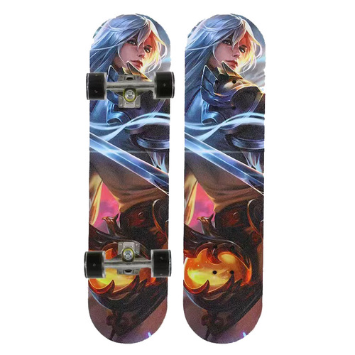 New Kids Skateboard for 6-12 Year Old Teens, 4-Wheeled Skateboard for Beginners, Sparkling Wheels, Energetic Board, Dual-Skateboard