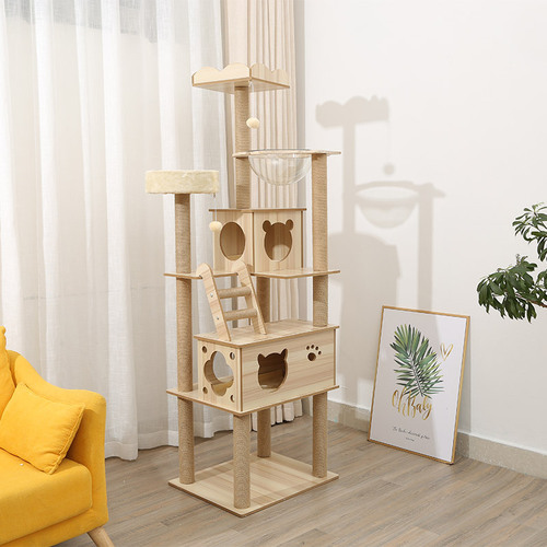 Cat climbing frame, cat nest, cat tree, integrated scratching post, large cat scratching board toy, jumping platform, cat villa, cat supplies wholesale