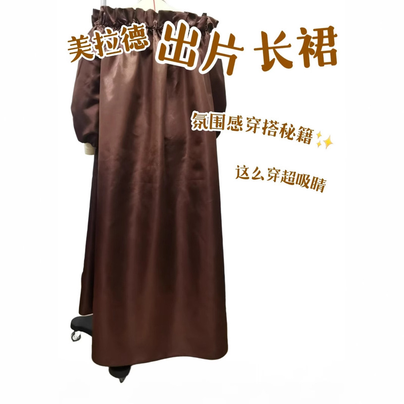 2025 Autumn European and American Amazon Cross-Border Foreign Trade New One-Shoulder Elegant and Fashionable Satin Dress