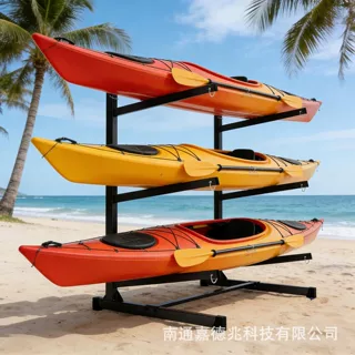 亚马逊热卖三层重型置物架用于存放皮划艇户外车库可移动皮划艇架