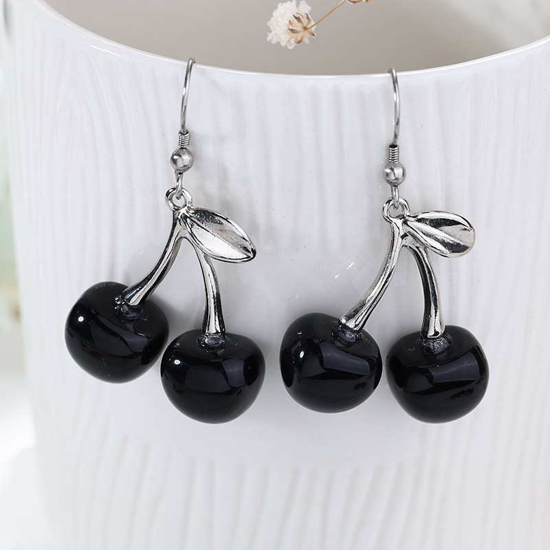 Aretes de cereza roja para mujer – colgante exquisito, fruta de imitación versátil, nuevo estilo