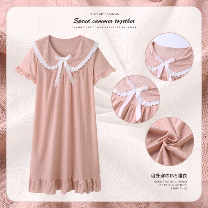 Pijama de verano de manga corta muñeca cuello de hadas corte coreana engordado pijama de tamaño grande princesa ropa de estilo doméstico