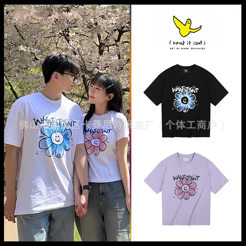 Корейская модная марка whatitisnt Little Flyer с короткими рукавами хлопчатобумажная футболка с круглым вырезом