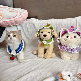 猫咪项圈可爱手工编织围脖项链拍照卖萌宠物猫狗饰品