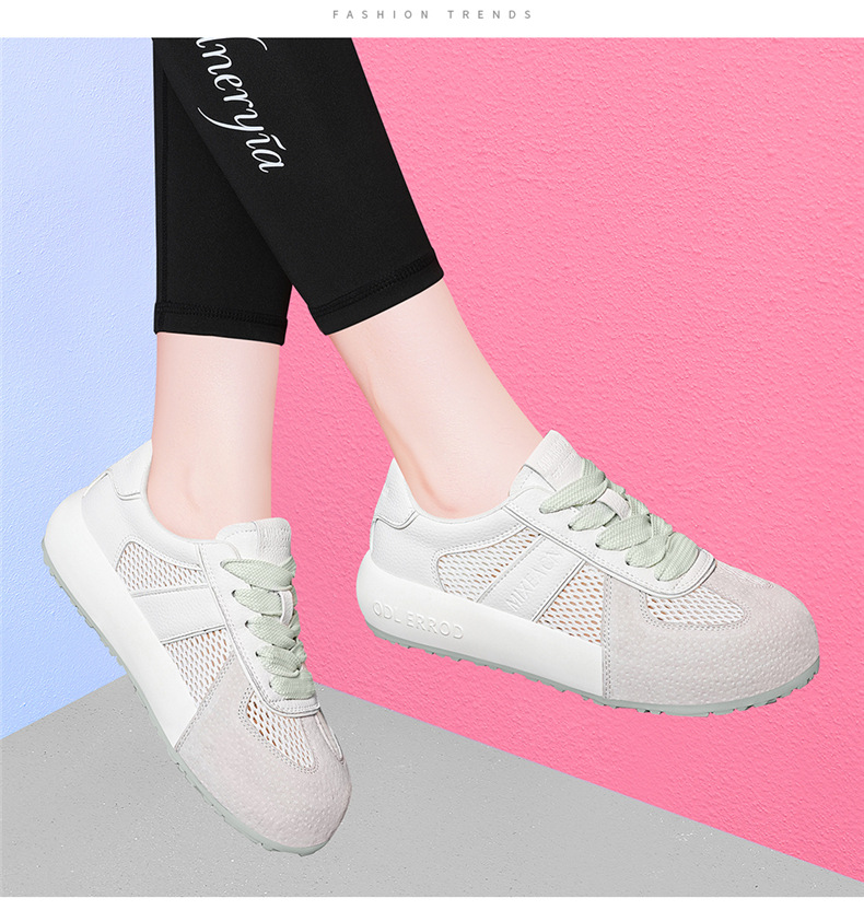 Giày sneaker nữ đế dày phối màu thời trang xuân hè 2026, lưới thoáng khí — 7115 Màu xanh lá cây, 7115 Màu vàng, 7115-1 Trái cây xanh, 7115 -1 Màu vàng chi tiết 11