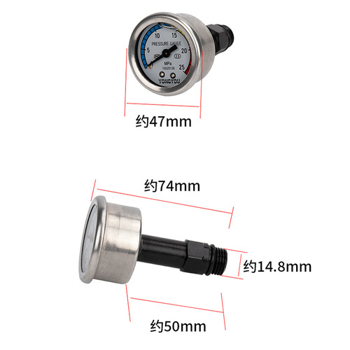 High-pressure car washing machine pressure gauge cleaning machine high-pressure household portable extended water pressure gauge earthquake-resistant