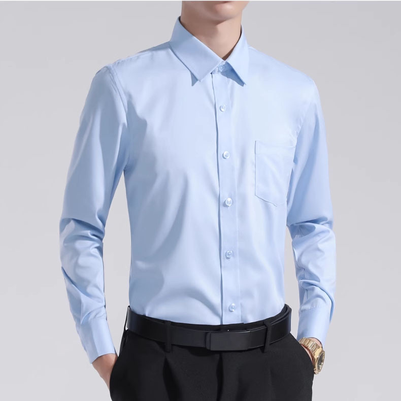 春夏季男士白色长袖衬衫商务青年正装免烫西装上班品质短袖寸衬衣