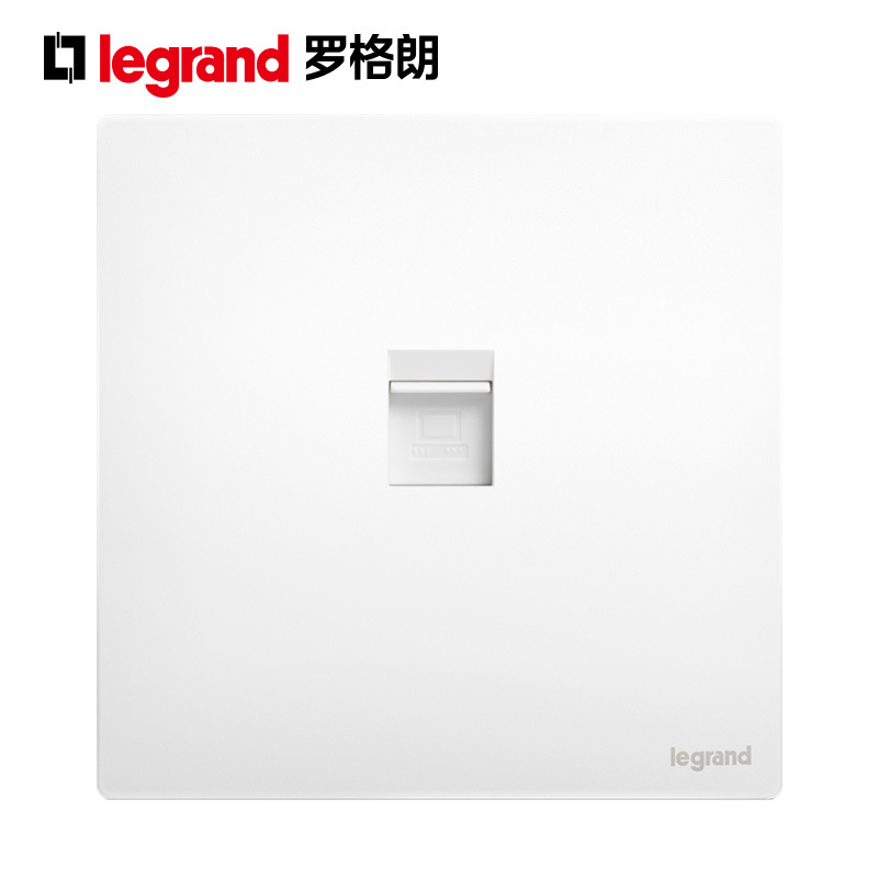 罗格朗legrand开关插座 未莱 陶瓷白 一位电脑插（超五类）网络插