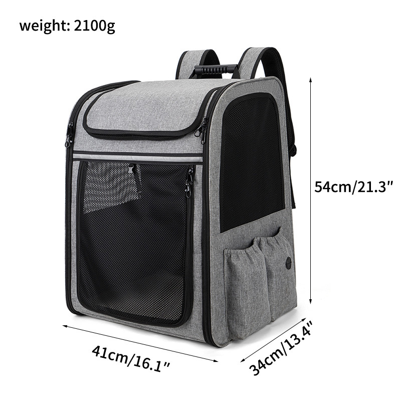 Nueva bolsa para mascotas, bolsa para gatos de doble hombro, mochila para perros plegable y expandible transpirable portátil, gran capacidad