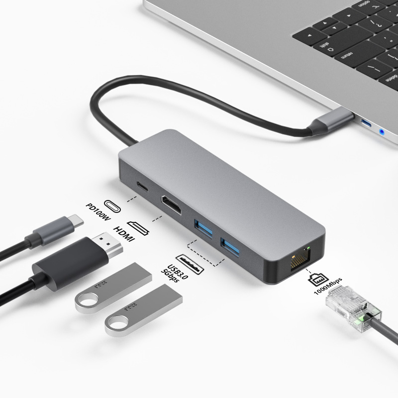 Five-in-one expansion dock Type-C extender USB-C to HDMI HD 4K30Hz PD hub docking station