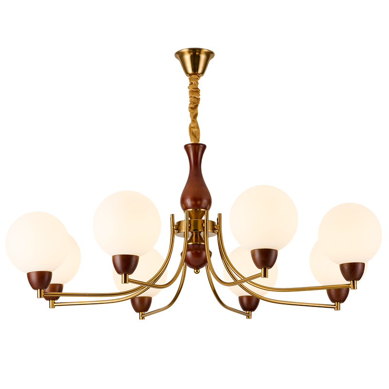 Lámpara de sala de estar retro americana vintage candelabro medieval Lámparas de nogal de alta gama para restaurante de frijoles mágicos de lujo ligero francés