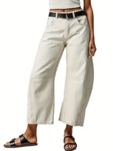 W 48731 Loose Fit Washed Denim Pants ��������ţ�п� �羳