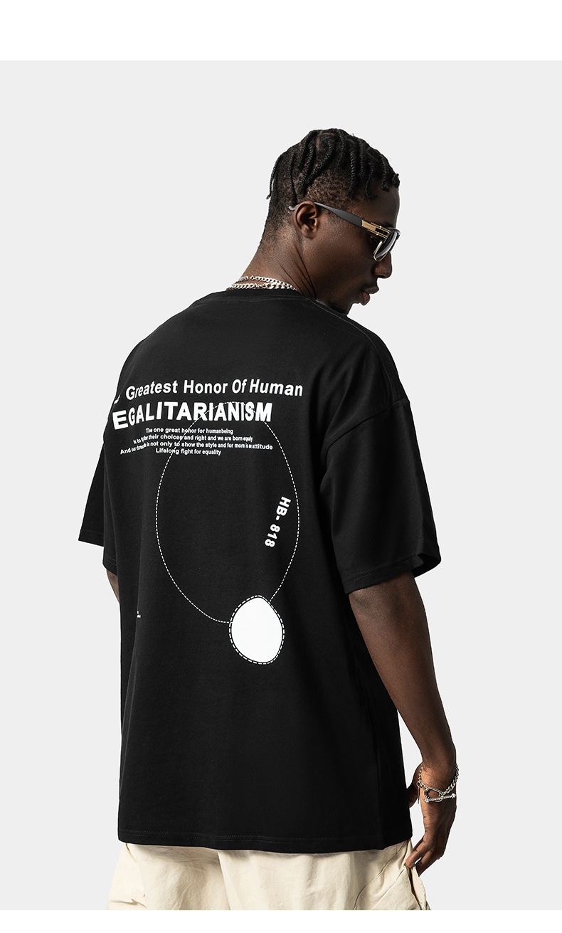 T-shirt da uomo in cotone stampato vestibilità oversize_voghion.com