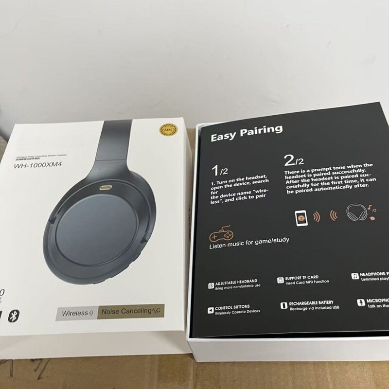 Suitable for Foreign Trade, Wh-1000Xm4 Over-Ear Wireless Bluetooth Headphones with Call Noise Reduction, Anc, and Bilateral Stereo Sound