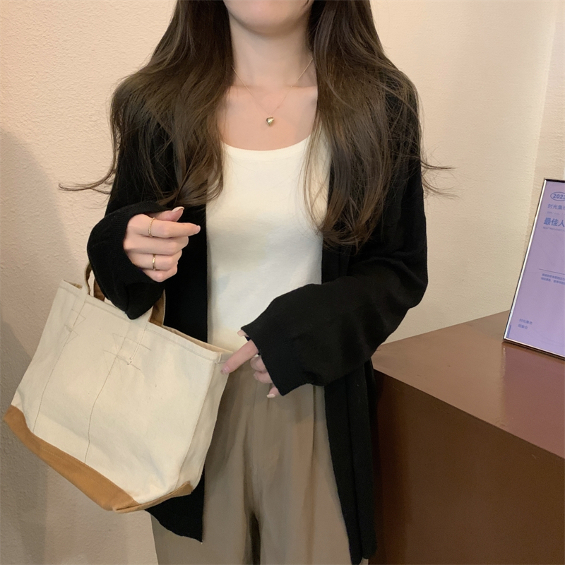 早秋薄款外套女装2025新款松弛感慵懒风宽松外搭针织开衫上衣|undefined