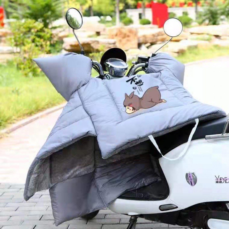 電瓶車擋風被電動車冬季加厚加絨防水擋風罩摩托車擋風衣壹件批發