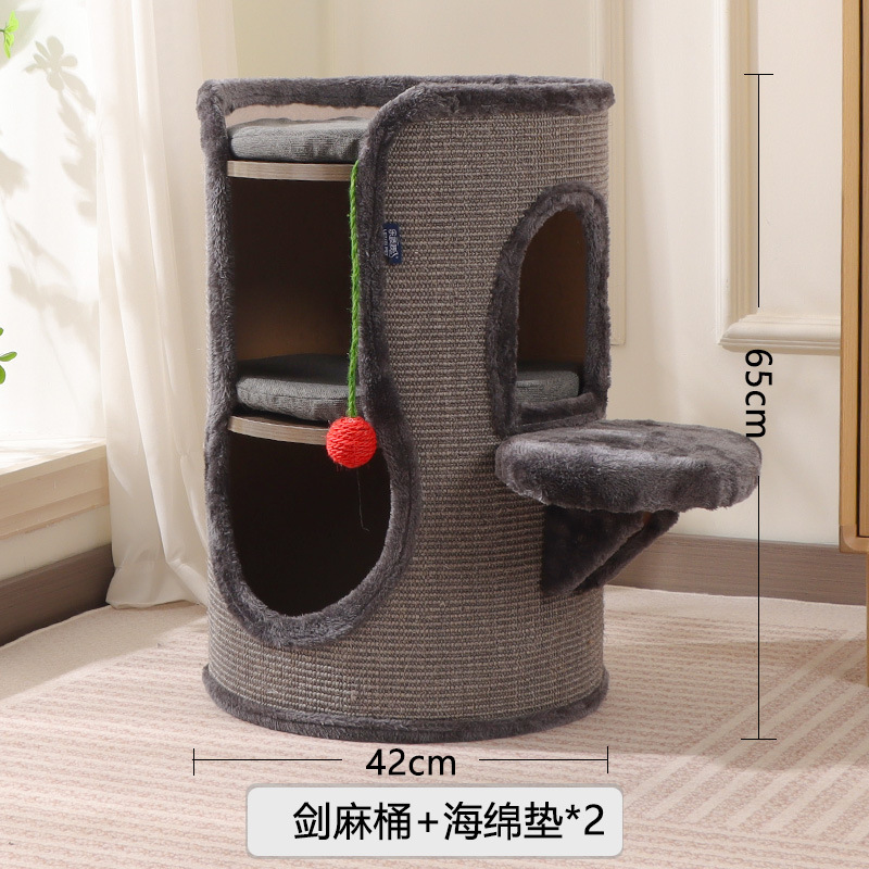 Nueva casa para gatos, marco de escalada para gatos de verano, cubo de sisal integrado para árbol para gatos, suministros para la casa de gatos, cubo de gato simple para gatos