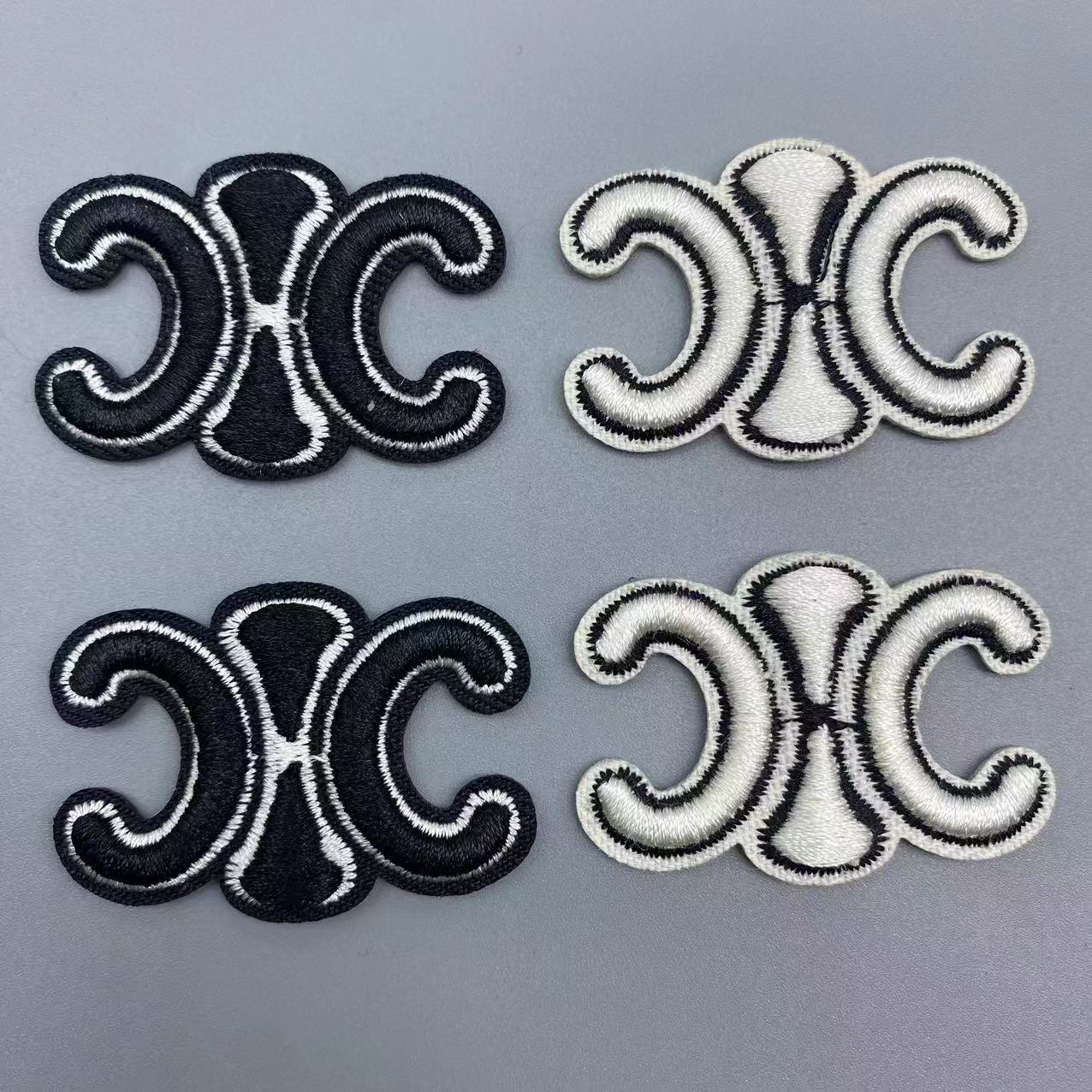 新款潮流时尚现货小香风双C布贴刺绣补贴衣服包包装饰DIY补丁贴