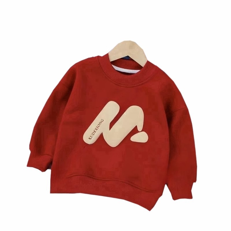 En stock 2023 nueva ropa roja para padres e hijos Otoño e Invierno suéter de cuello redondo una familia de tres bocas ropa de cuatro bocas todo a juego decoración del hogar completo