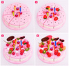 Family handheld dessert realistic wooden box for ice cream, fuchsia kitchen for cutting, toy