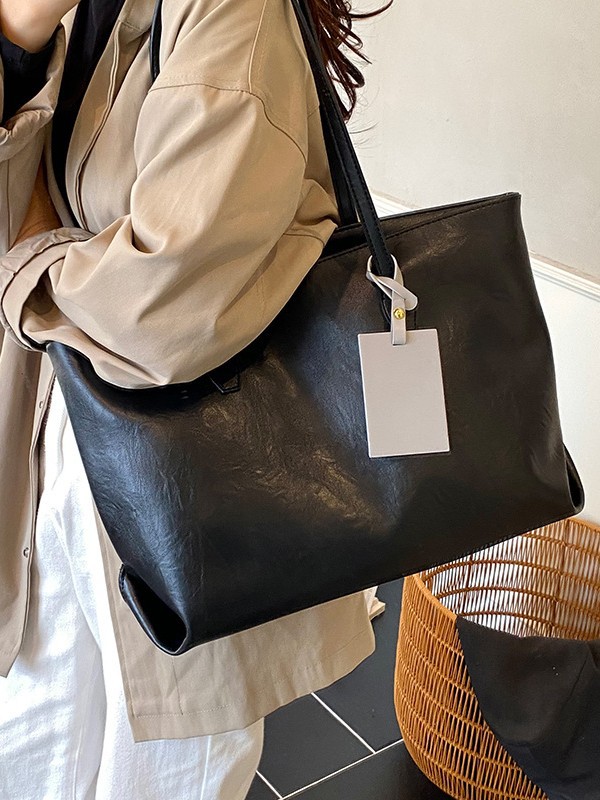 Bolso coreano de gran capacidad simple bolso de hombro para mujeres texturas sofisticadas de moda moda ocio bolso de viaje