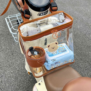 Electric Vehicle Waterproof Hanging Bag Large Capacity Front Storage Pocket Universal Transparent Storage Bag Decorative Hanging Bag Front Hanging Bag