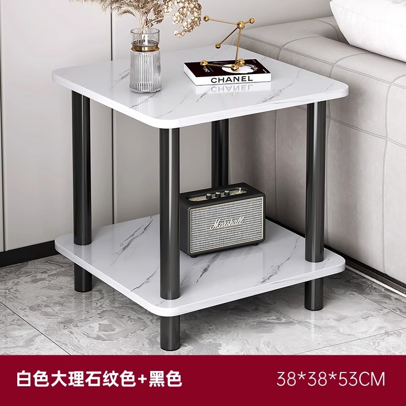 Mesa de té simple, mesa creativa moderna, mesa cuadrada simple, gabinete de sofá, gabinete de cabecera doméstico, estante de almacenamiento