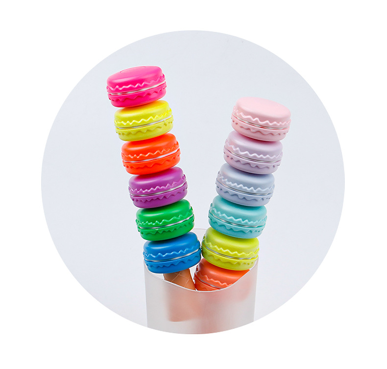 70g Weight Cute Cartoon Macarons 6 Colors Creative Graffiti Fluorescent Pen Marking Pen