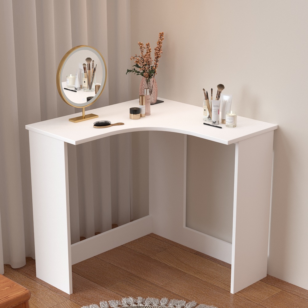 Mesa de maquillaje de esquina de espejo de esquina simple tocador pequeño dormitorio de alquiler de computadora multifuncional económica mesa de cama image 4