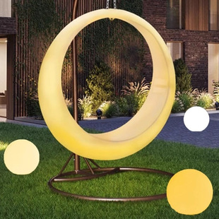 Luminous swing moon light courtyard multi-person outdoor clock-in rocking chair hanging chair solar luminous Internet celebrity swing Outdoor
