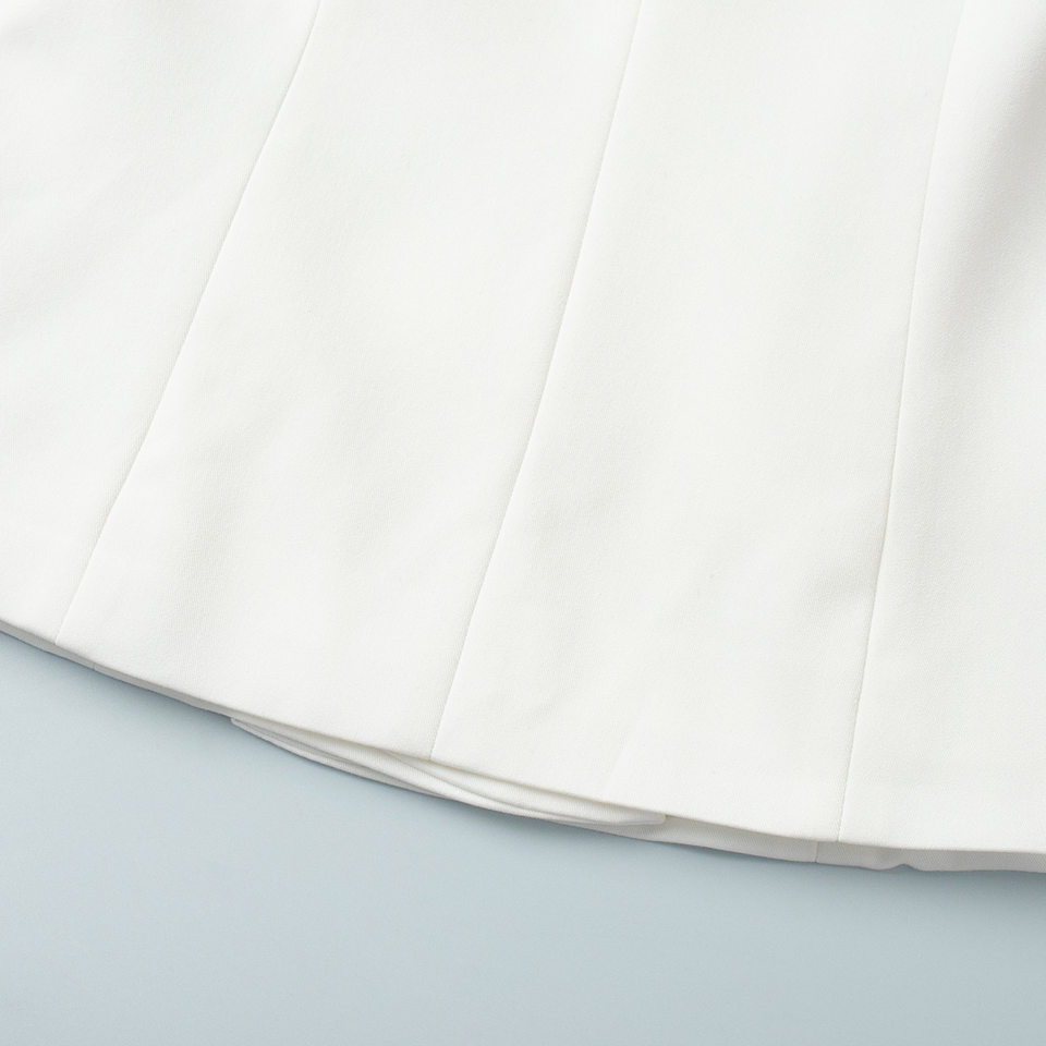Áo vest nữ dáng ôm thắt eo cổ lật dài tay phong cách công sở — Màu trắng, Màu đen chi tiết 18