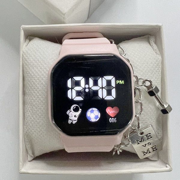Reloj de astronauta LED con sentido de ciencia y tecnología, estudiantes de sexo masculino y femenino, reloj electrónico infantil impermeable de moda simple y de alto valor