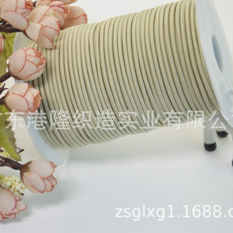 2MM 2.2MM 2.5MM 2.8MM 3.0MM杏色橡筋绳，松紧绳H4