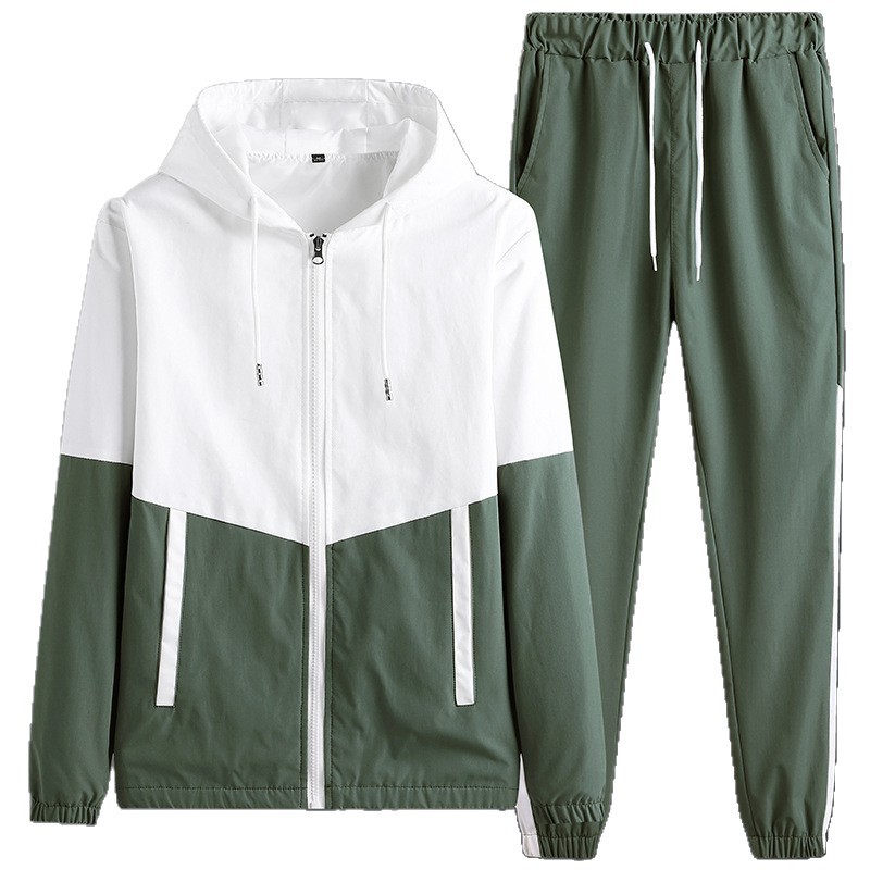 Primavera y otoño transfronterizos chaqueta con capuchona hombre color de moda moda moda ocio traje de deporte guapo grande traje de comercio exterior