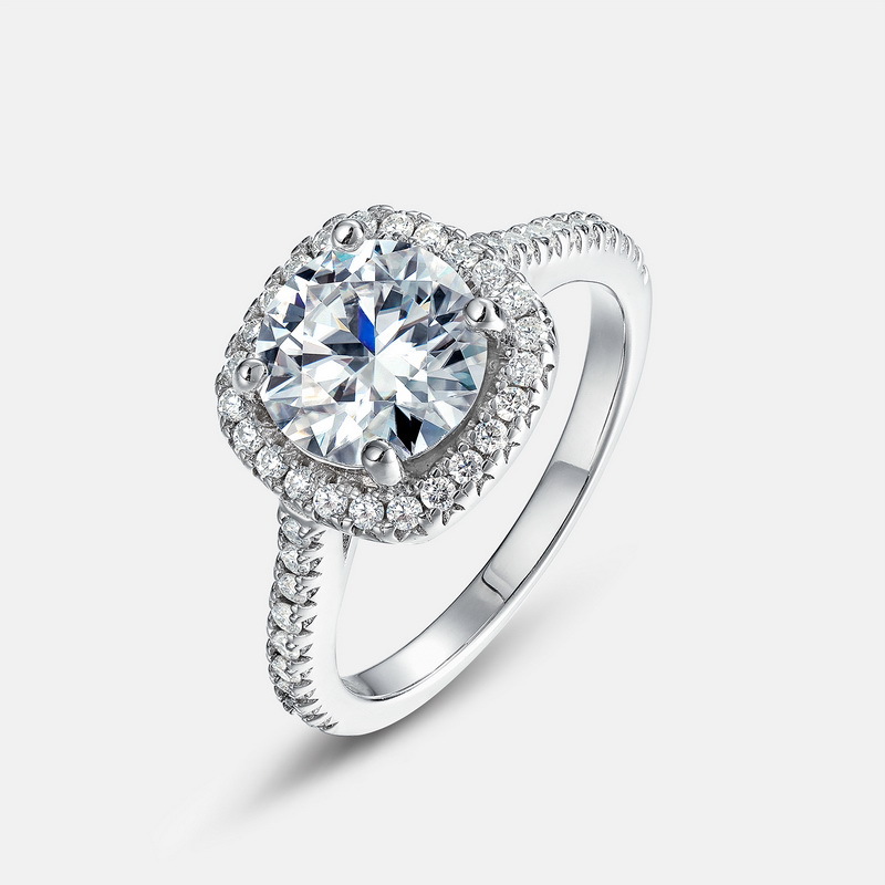 Bolso cuadrado clásico de recolección de calor transfronterizo Moissanita anillo S925 plata de ley pareja de lujo propuesta anillo de boda moda de lujo ligero