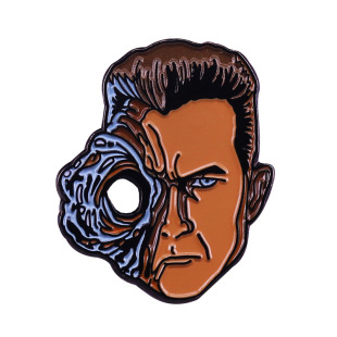 Terminator Split Face Brooch Arnold Schwarzenegger Sci-Fi Movie Fans Collectible Badge Jewelry