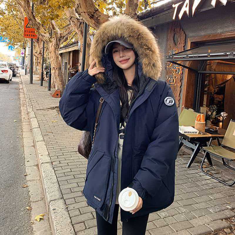 2026 winter new short parka down jacket for women, loose fit, petite size, white duck down, workwear style, thickened outerwear 2026 winter new short parka down jacket for women, loose fit, petite size, white duck down, workwear style, thickened outerwear