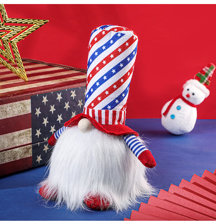 2021 Spot Us Independence Day National Day Shining Face Less Doll Festival Ornamente Kinder Geschenke Rudolph display picture 9