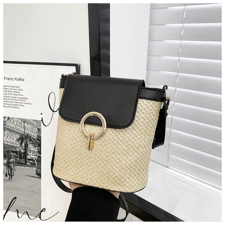 Wholesale Woven Bags for Women 2025 New Trendy Portable Straw Bags Casual Simple Versatile Shoulder Crossbody Bags