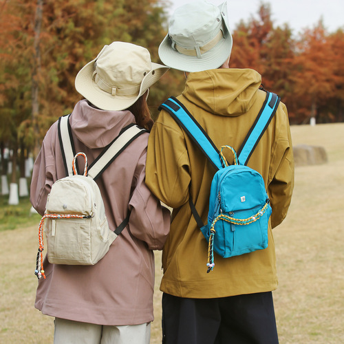 Japanese-style minimalist lightweight nylon backpack, large capacity, solid color, commuting fashion casual outdoor travel multi-purpose double shoulder bag