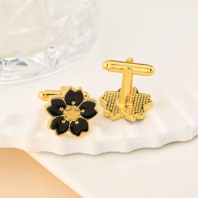 Neue kreative einfache blume manschettenknöpfe business hemd manschetten modische Französisch hemd manschette nägel_voghion.com