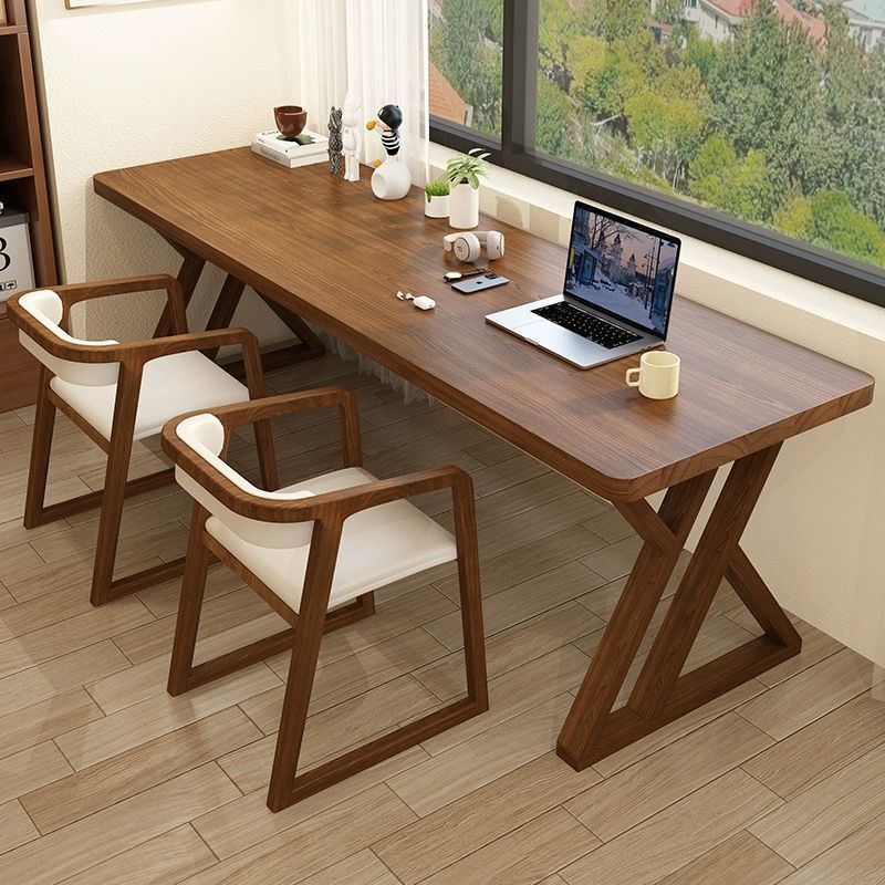 Solid Wood Computer Desk, Simple and Modern Work Desk for Small Apartments, Home Use, Living Room, Wall-Mounted Long Desk, Writing Desk, Study Desk